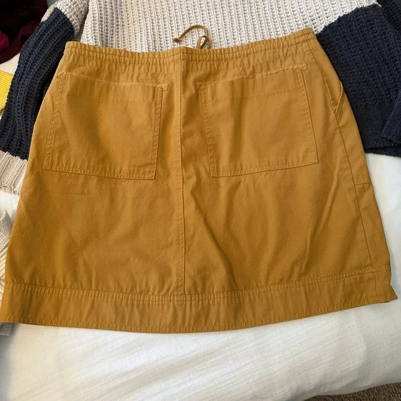 Anthropologie Mustard Drawstring Pocket Skirt - Women size L nwot - Picture 9 of 10